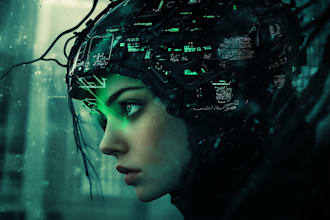 draw cyberpunk anime pop art style character illustration