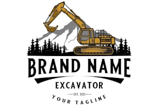 design high quality excavator mascot logo with unlimited revision