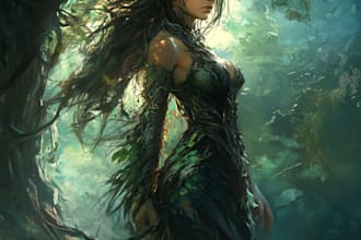 create a distinctive fantasy or game character illustration