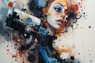 create abstract geometric digital art