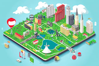 draw a unique vector or isometric map