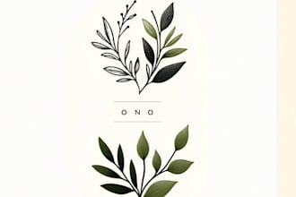 design hand drawn line art botanical bolo logo
