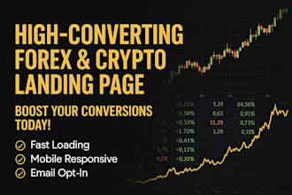 design forex landing page, crypto landing page, forex broker landing page,