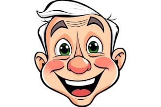 draw a funny cartoon character, caricature, logo, portrait