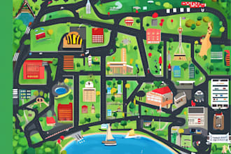 design vector maps, event maps, fantasy festival maps