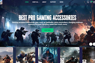 design video game shopify store gaming accessories store game gear website