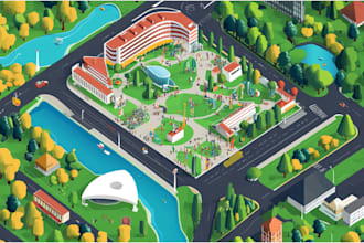 create a professional isometric map