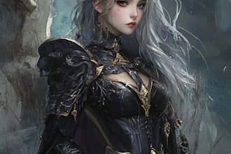 create a distinctive fantasy or game character illustration