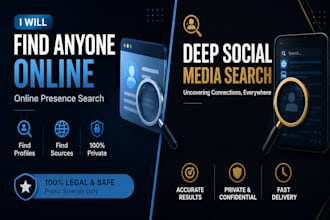 find public social media profiles and online presence