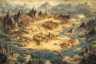 make fantasy map illustration for dnd, novels and games