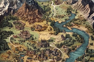design your modern  fantasy map, vector maps, rv maps, events, or city maps