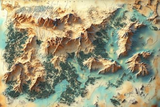 make fantasy map illustration for dnd, novels