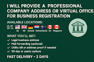 provide a  company address or virtual office for business registration
