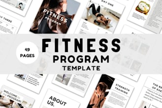 design fitness guide, nutrition and weight loss tracker, workout planners, diet