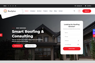 design a roofing company wordpress website for your business