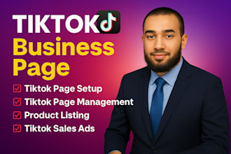 tiktok business page setup, management and sales ad services