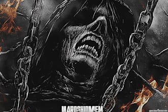 draw metal cover album and heavy metal illustration dark art