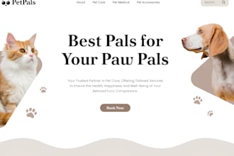 design a unique 3d animated pet website pet healthcare website interactive