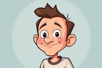 draw a funny cartoon character, caricature, logo, portrait