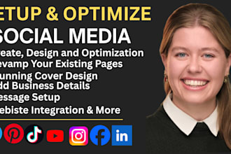 create setup optimize all social media account business page instagram twitter
