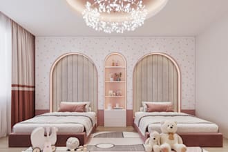 create interior design for kids bedroom using 3ds max corona