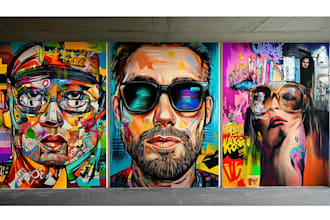 create custom street graffiti pop art or urban character portraits