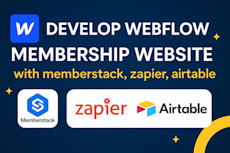 develop webflow membership website with memberstack, zapier, airtable on webflow