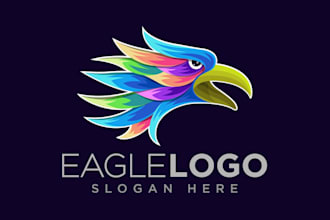 create  eagle logo in ve short timery