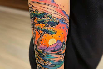 create custom tattoo design, tattoo sleeve