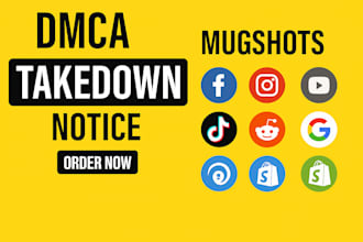 remove,delete and takedown mugshots,instagram,reddit,tiktok,x,google under,dmca