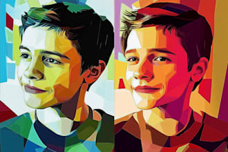 make your photos into cartoon wpap pop art style