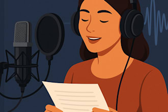 do voiceover, audiobook narrations, ivrs, dubbing, ads