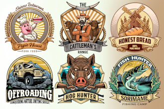 design vintage retro badge or emblem logo for your brand