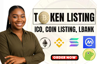 coin listing token coingeko coinmarketcap ico listing solana lbank defi eth mexc