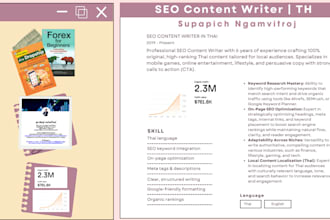 write SEO content in thai
