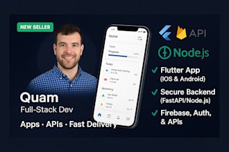 create mobile app with backend using flutter, firebase nodejs, secure rest API