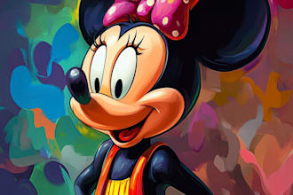 create portrait in disney cartoon illustration