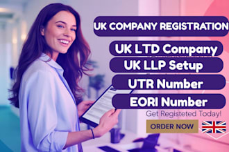 register UK ltd, UK llp, eori, utr, eu companies and get registered office