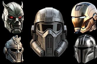 sculpt 3d mask 3d helmet cosplay armor 3d model mask helmet stl for 3d printing