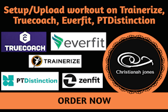 setup and upload training programs on trainerize, truecoach, everfit, zenfit etc