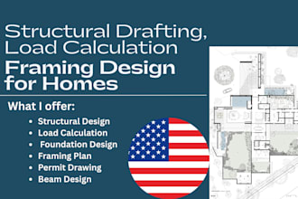 design permit ready 2d floor plan, framing plan or foundation plan