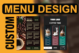 design a modern, editable, and printable food menu for a restaurant