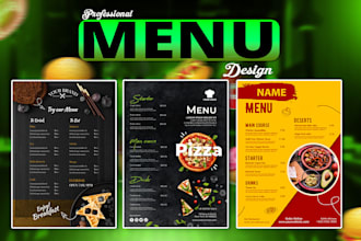 design restaurant menu, digital menu, cafe menu, and printable menu