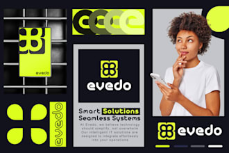 design logo, brand style guide or brand identity guidelines with branding kit