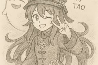create unique custom manga, anime or video game character art