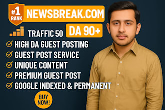 write and publish your article or interview on newsbreak, high da guest posting