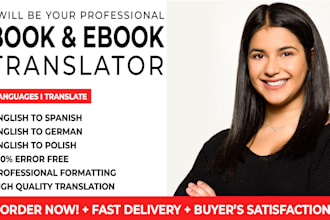 translate your book in english to spanish or in spanish to english translation