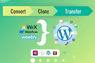 convert migrate wix, weebly or squarespace to wordpress elementor