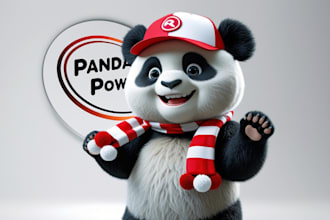 design panda mascot logo in high definition