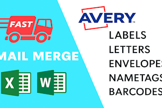 mail merge for mailing labels, letters, envelopes, name tags